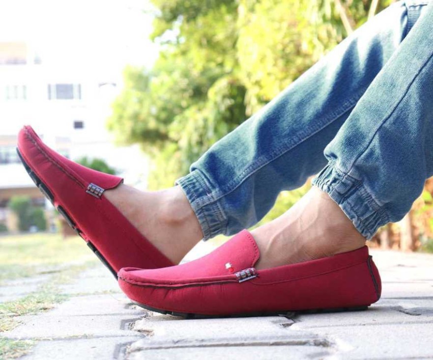 Loafer shoes 2025 red colour