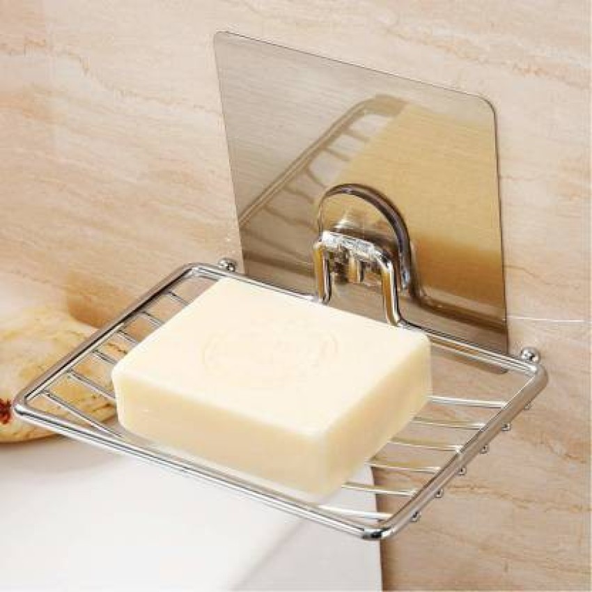 No-Drilling Bar Soap Holder for Shower Wall with Strong Adhesive, Self  Draining Soap Saver for Shower, V-Shaped Soap Dishes for Bathroom.