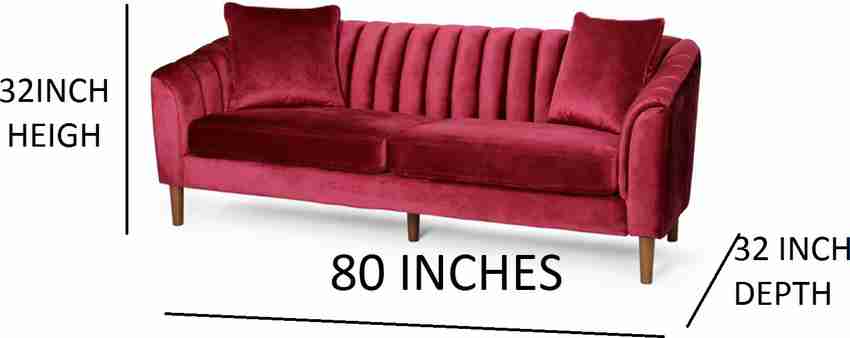 WUDCORP GLOBAL Milano 3 Seater Fabric 3 Seater Sofa Price in India