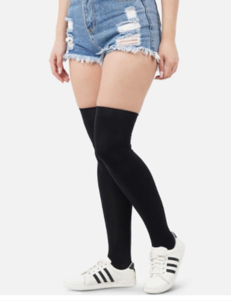Buy Kalaneet 2 pair High Thigh White Stocking for Girls and women at