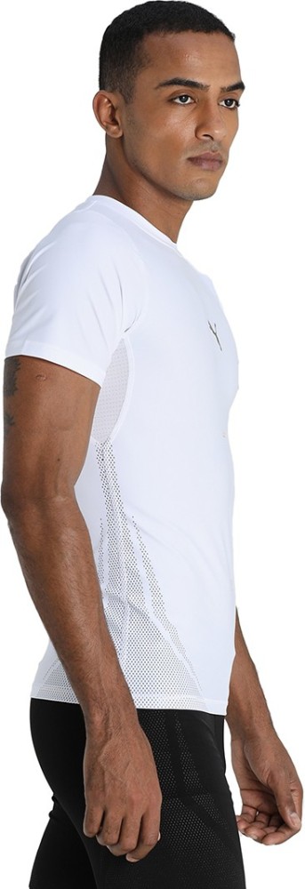 PUMA Solid Men Round Neck White T-Shirt - Buy PUMA Solid Men Round