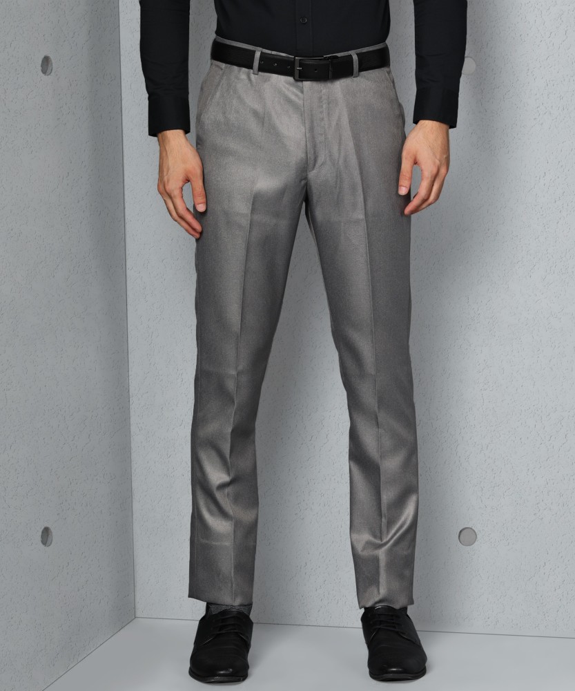 Buy Men Black Solid Slim Fit Trousers Online  851809  Van Heusen