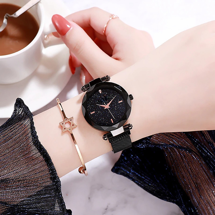 R1O girls watches for women watches stylish branded new fashion latest design 2021 21 Century Stylish 12 Point diamond Laxurius Looking 2021 Starry Sky Magnetic Watch Wrist Style Fancy Bracelet Women ...