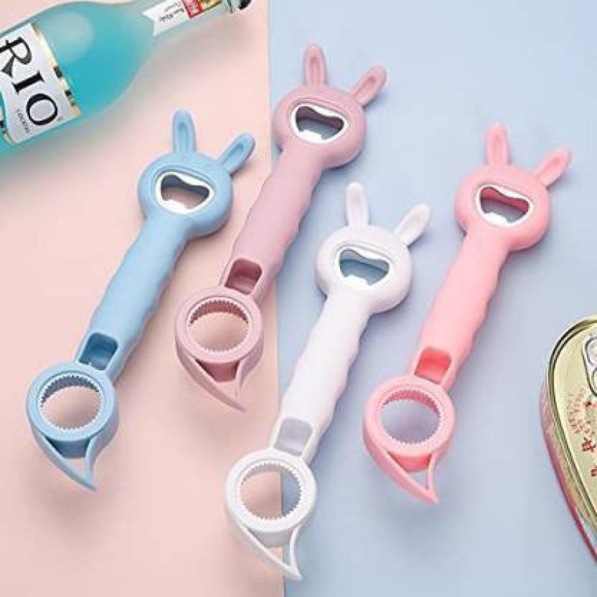 1pc Cute Bear Shaped Corkscrew, Blue PP Can Opener For Household