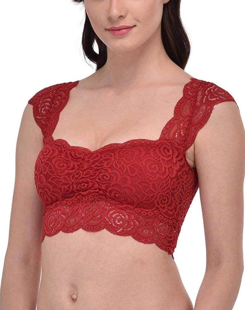 Red Lace Cropped Camisole Bralette
