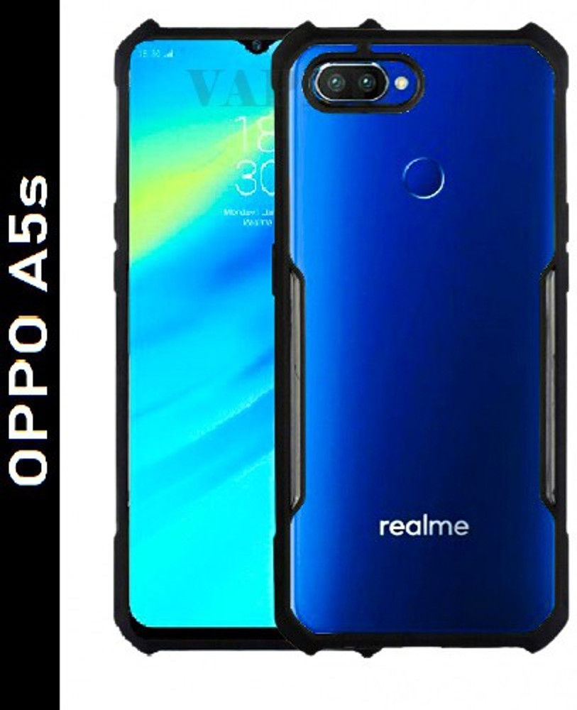 VAPRIF Back Cover for Oppo A5s Transparent Hybrid Hard PC Back