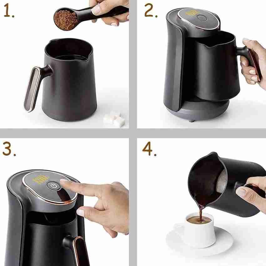 Turkish Coffee Maker Electric Turkish/Greek Coffee Machine Automatic  Turkish Coffee Pot with 3 Temperature Settings, Auto Touch Keypad BPA-Free