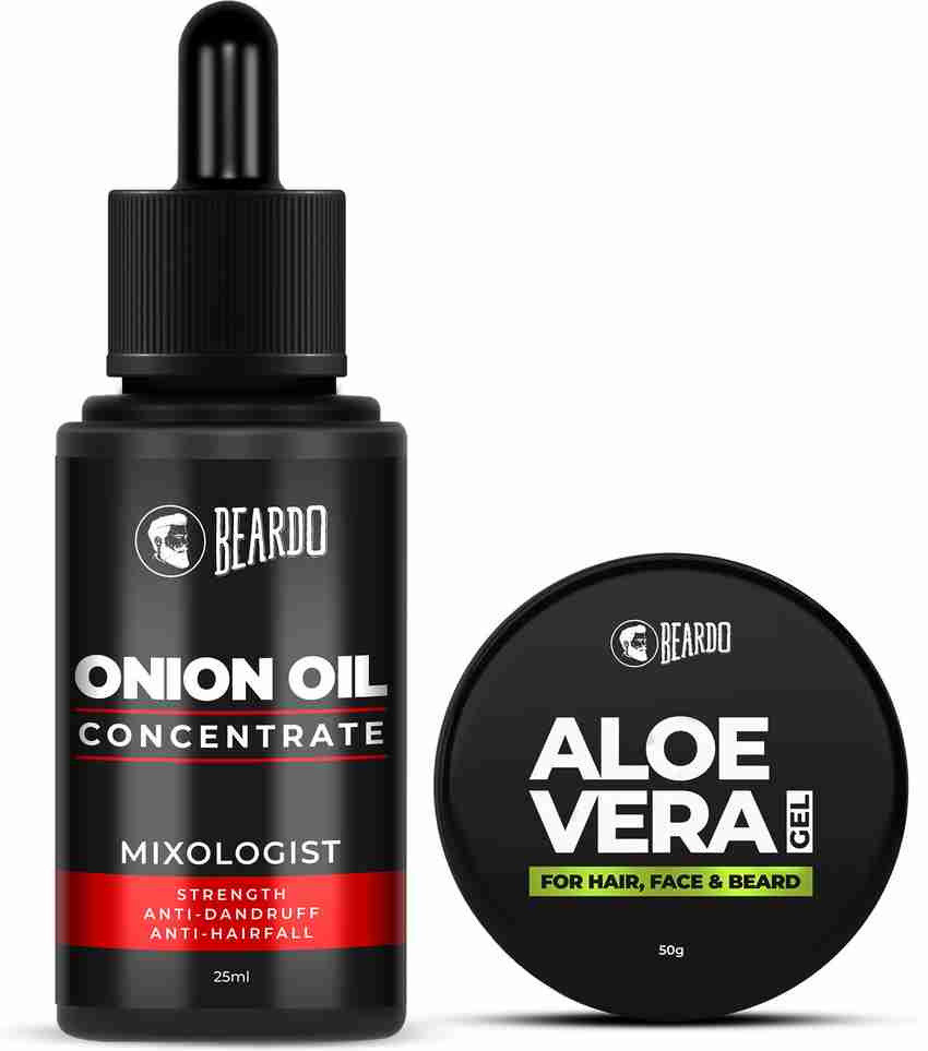 BEARDO Onion Oil 25ml Aloe Vera Gel For Hair Face Beard 50g