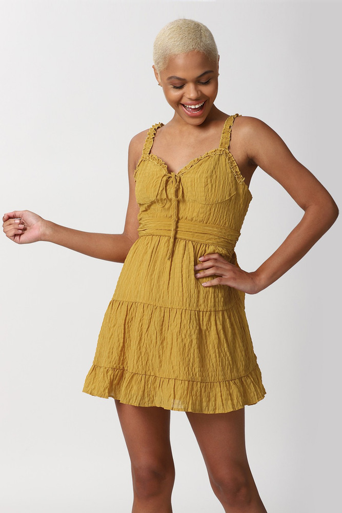 Yellow lace dress forever 21 discount