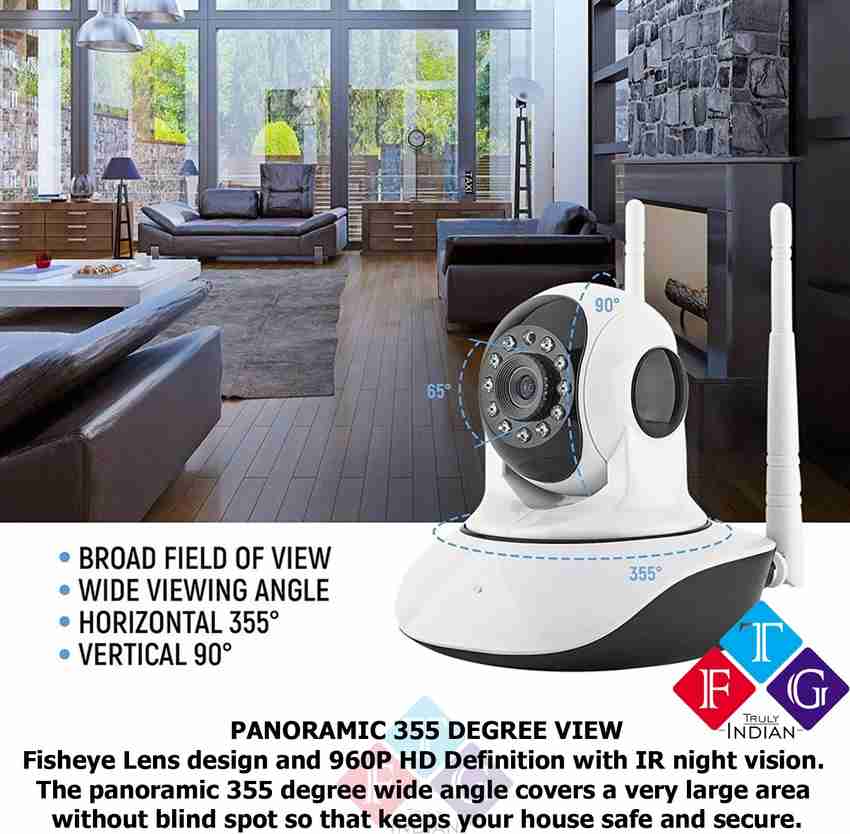 Wide angle clearance indoor security camera