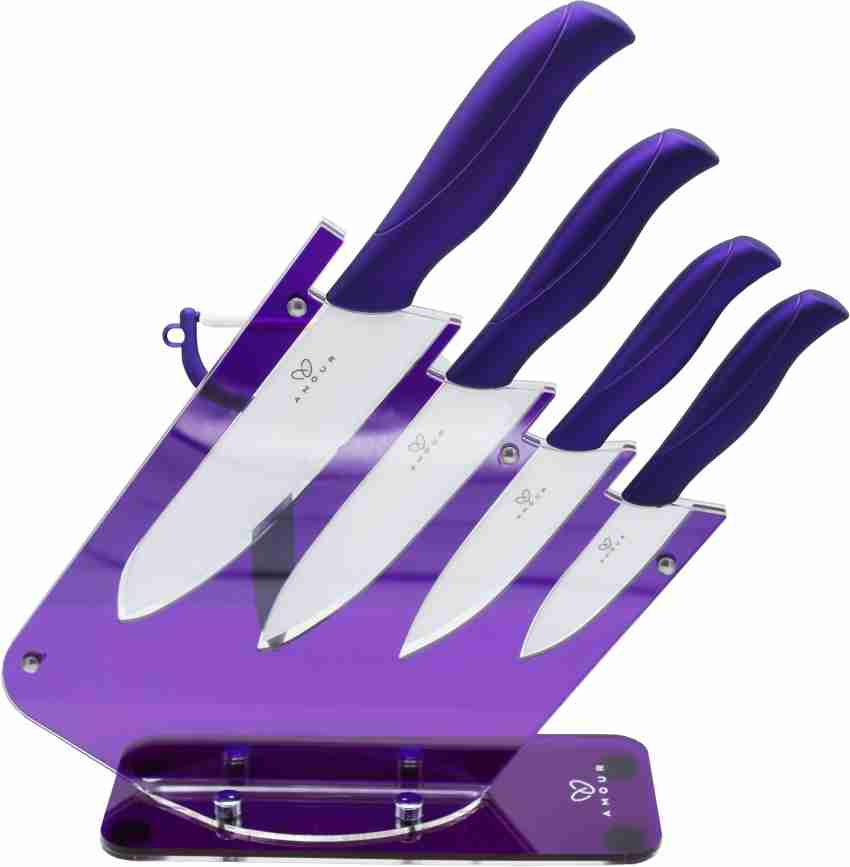 Revolution 3 Piece Ceramic Knife Set - 6 Chef's, 5 Micro Serrated Tomato  and 3 Paring - Black