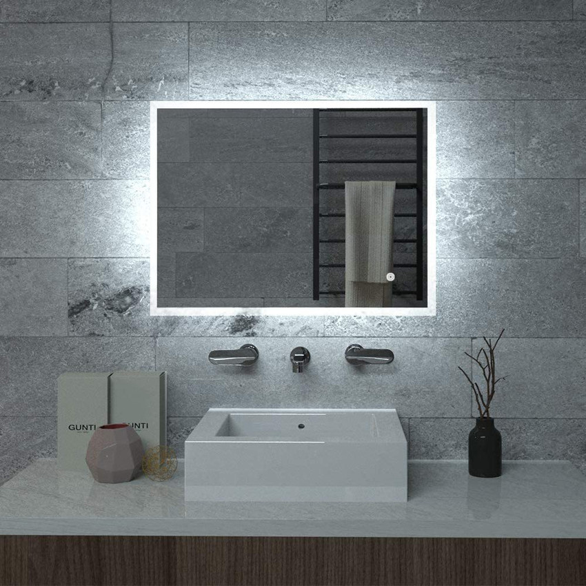 S4616 Modern Wall Hung Bathroom Mirror Design With LED, 46 OFF