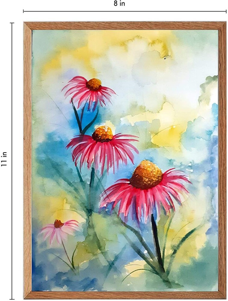Loox Art Handmade Water Color Flower Painting for Wall, Living Room,  Bedroom, Office, Home Decoration Watercolor 11 inch x 8 inch Painting Price  in India - Buy Loox Art Handmade Water Color