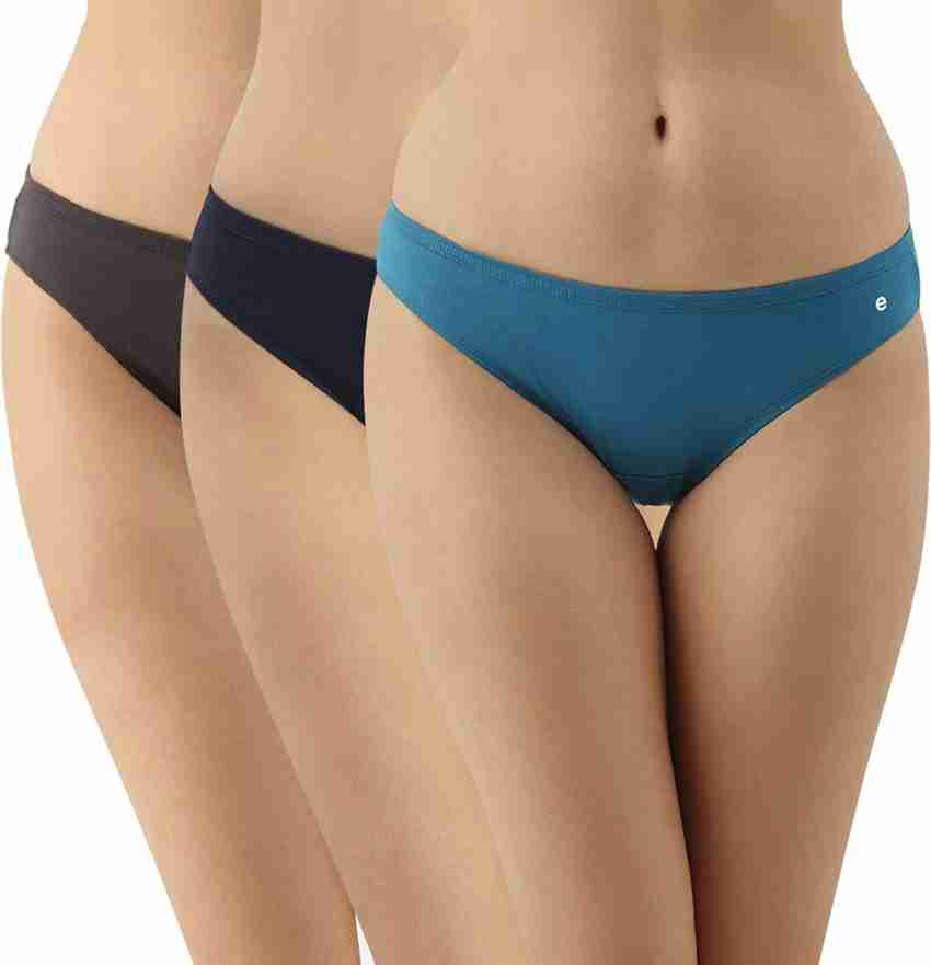 Buy Enamor Women's Pure Cotton Modern Solid Bikini Style Underwear (Pack of  3) (CB03_Multicolorsolid_S) at