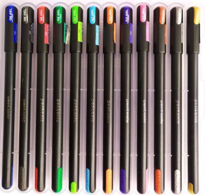 Linc Geltonic Gel Pens for Adult Coloring Books, Assorted Colors, 12 Count | 2x The Writing Length, Break-Free Writing, Comfortable Soft Grip