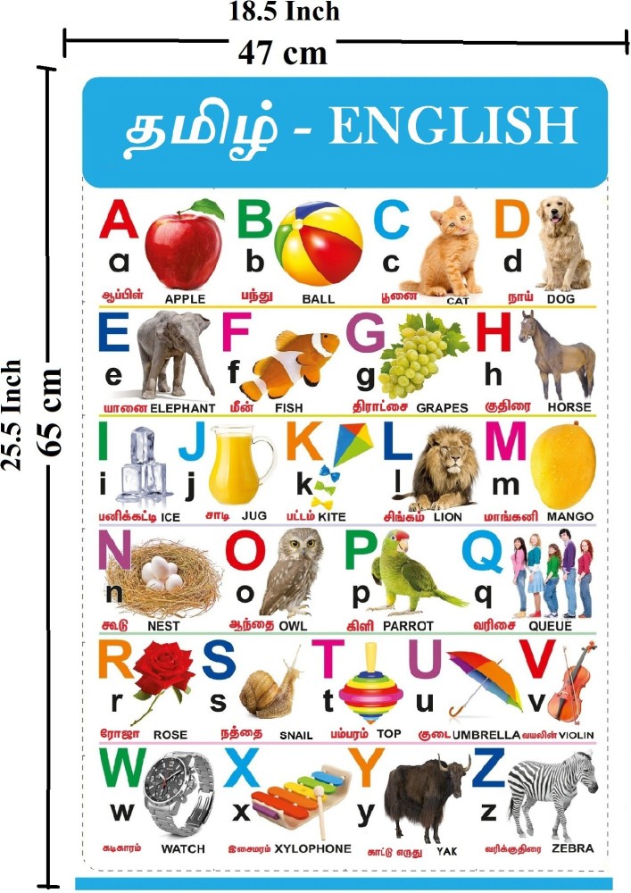 Tamil Alphabet Chart For Kids