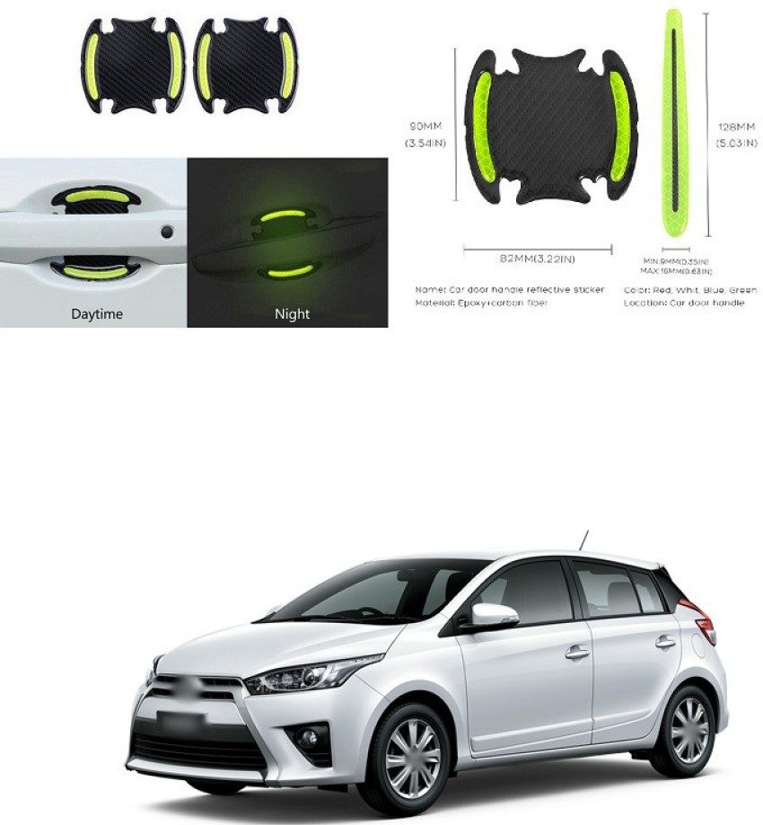 Blue Carbon Fiber Epoxy Safety Reflective Car Handle Door Bowl
