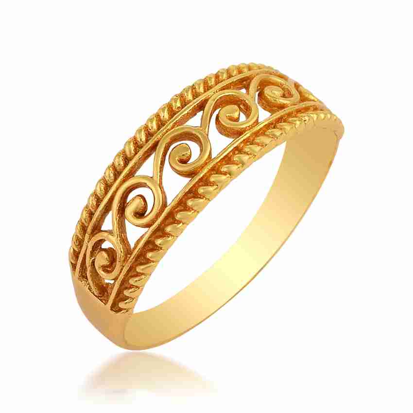 Admier Gold Plated Brass Round Challa Designer Free Size Ring