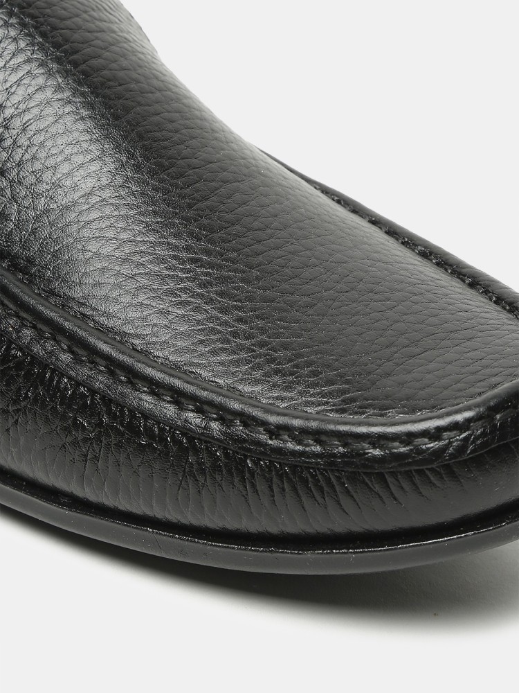 Men Black Solid Leather Formal Tasselled Loafers – Teakwood Leathers