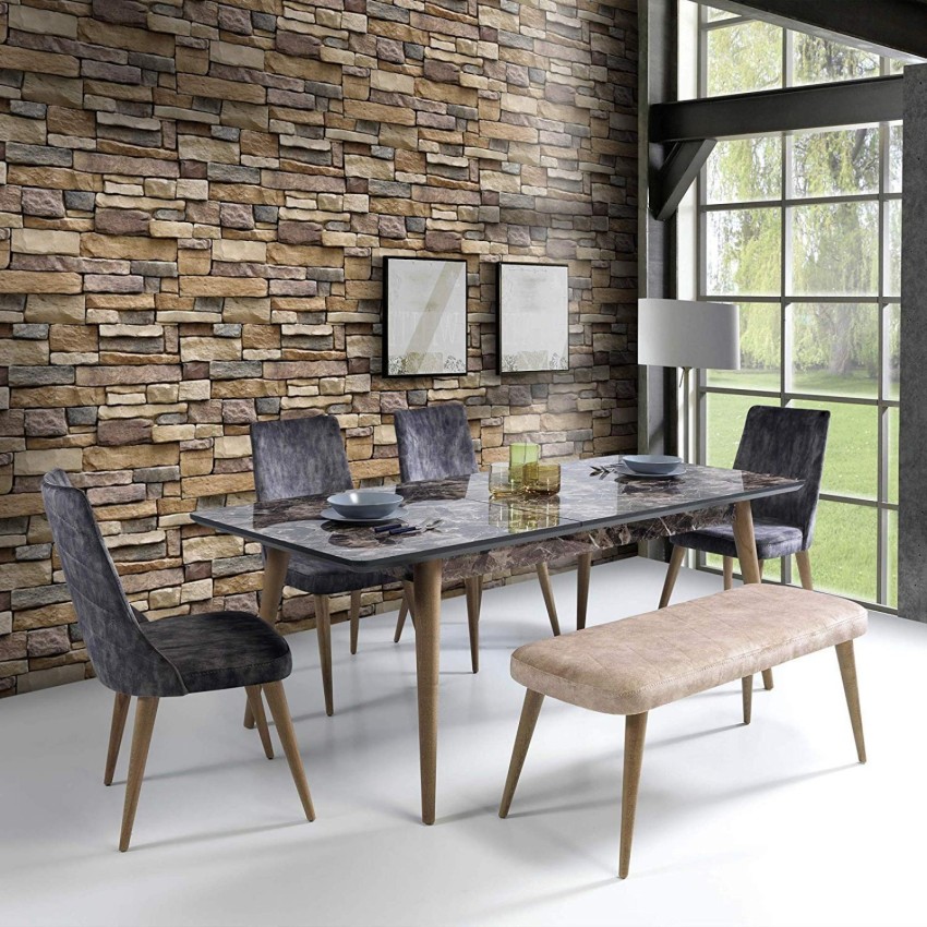 Peel and Stick Faux Stone Vinyl Wallpaper  Contemporary  Wallpaper  by  Simple Shapes  Houzz