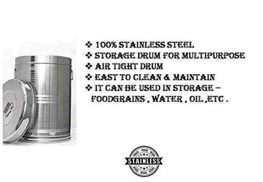 Stainless Steel Drum for Storing Water PAWALI 20 LITRE CAPACITY