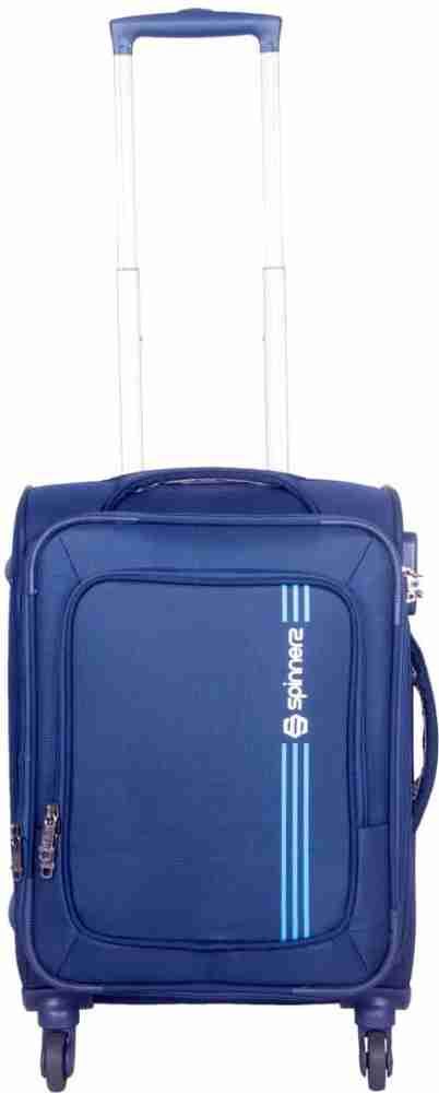 spinnerz BORON TROLLEY BAG SIZE 58CM COLOUR BLUE Cabin Check in Set 4 Wheels 20 inch WHITE Price in India Flipkart