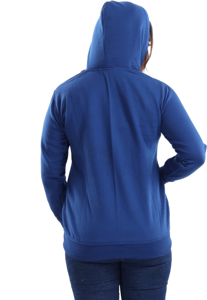 Buy Campus Sutra Royal Blue Womens Zipper Hoodie