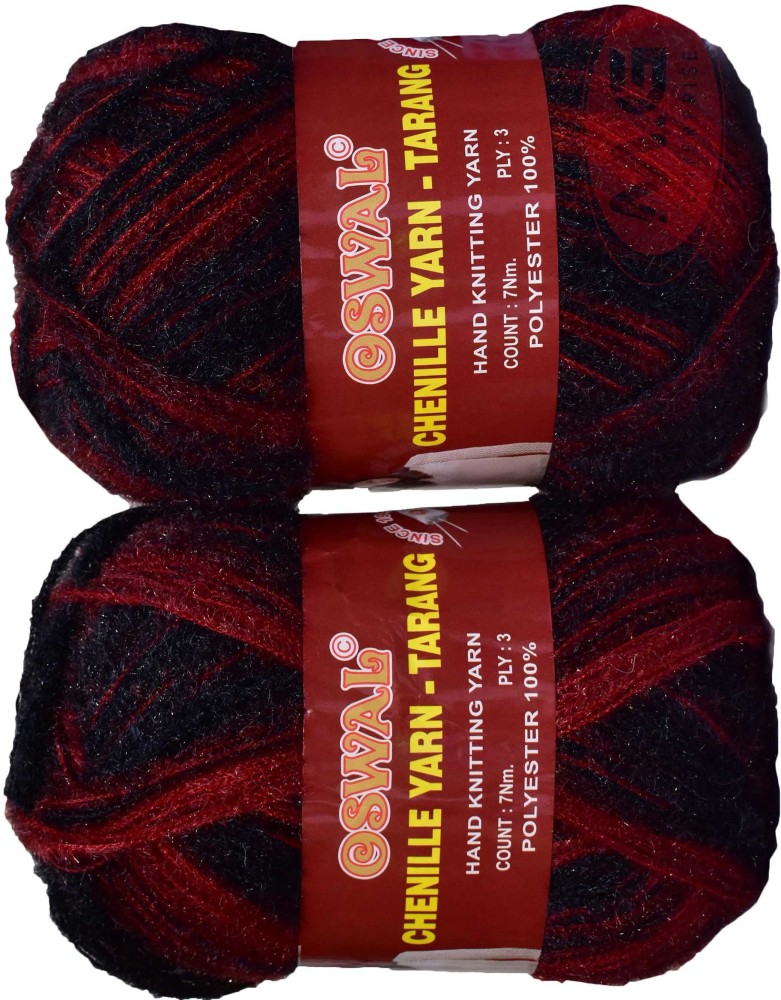 JEFFY Oswal Tarang Knitting Wool Yarn, Soft Chenille Yarn 500 gm ()