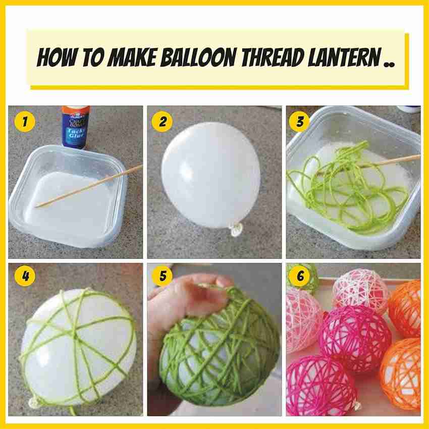 INDIKONB 10 in 1 DIY Balloon Art and Craft Lantern Yarn Orb and
