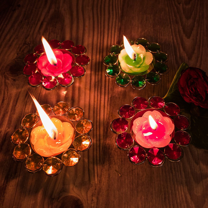 Flower shaped tea light candles deals