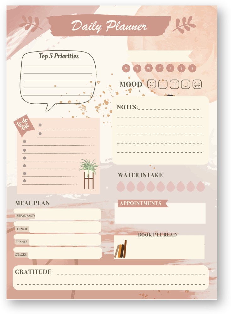 Scrollingideas Neutral Themed Daily Planner Sheets A5 Planner