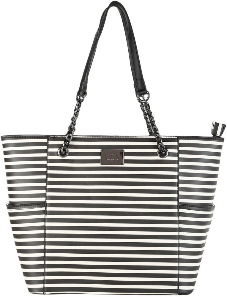 Buy VAN HEUSEN Women Black, White Tote Black With White Online