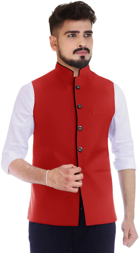 Red colour waistcoat 2025