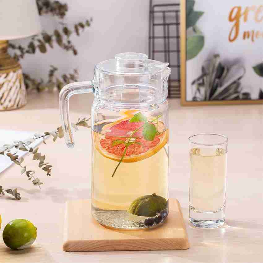 1pc 1.1L Water Juice Jug Pitcher PC Transparent Bottle With Lid