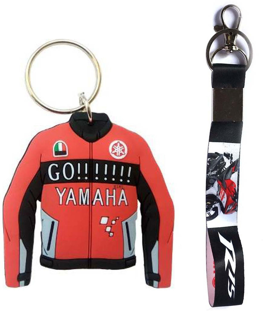 Meeko Yamaha jacket red with Yamha black R15 tag Key Chain Price in India Buy Meeko Yamaha jacket red with Yamha black R15 tag Key Chain online at Flipkart