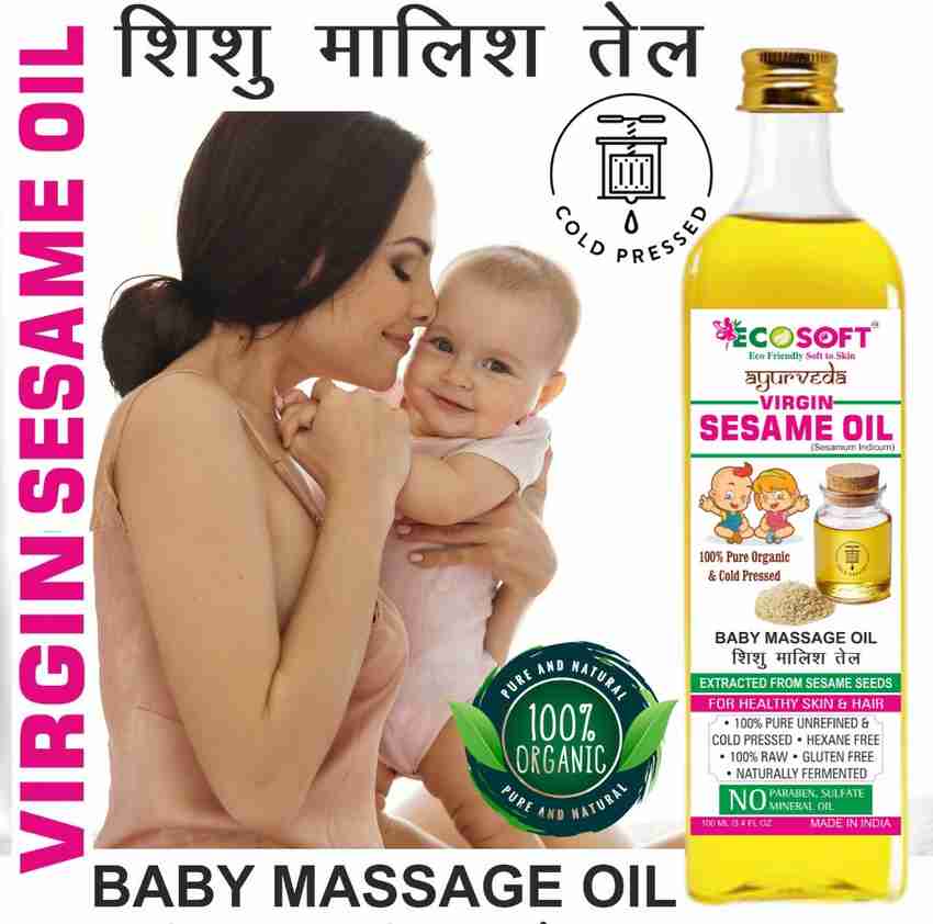 ECOSOFT AYURVEDA Virgin White SESAME Baby Massage Oil. Organic