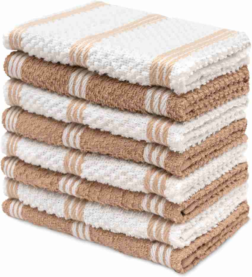 8 Pack Cotton Wash Cloths,Terry Kitchen Dish Towels,Quick Drying Dish Rags  for Washing