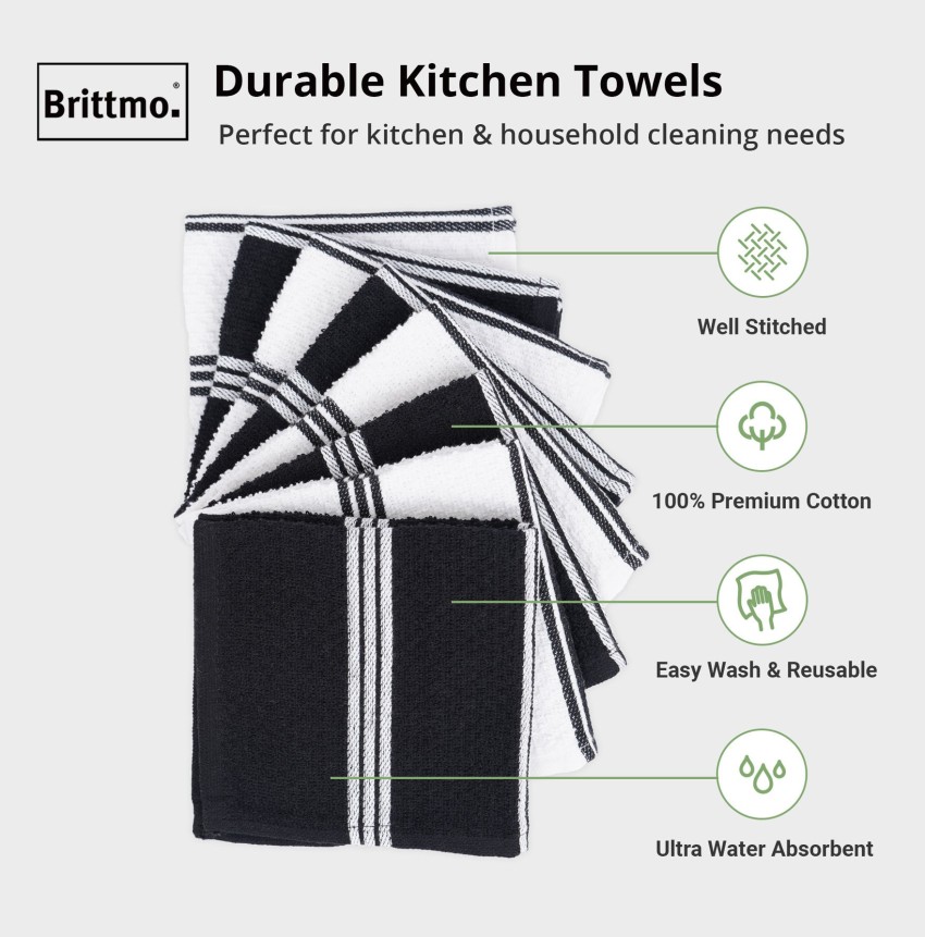 8 Pack Cotton Wash Cloths,Terry Kitchen Dish Towels,Quick Drying Dish Rags  for Washing