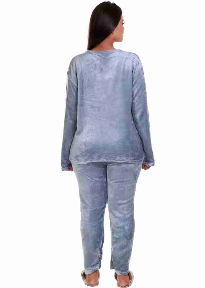 Ukal Women Winter Nightsuit Ladies Nightwear Warm Night Suit Dress Girls  Women's Top Pajama Pants Regular Fit Pyjama Set