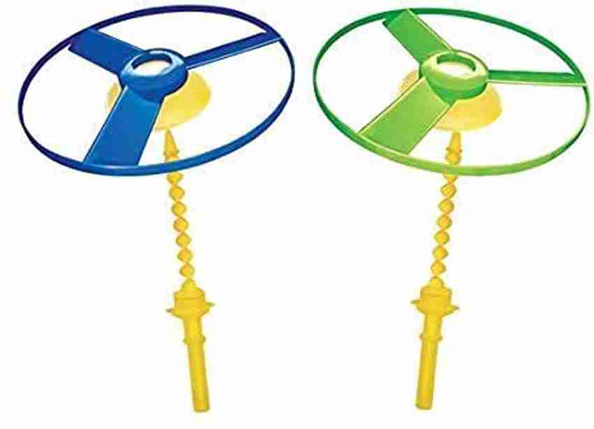 cartify Plastic Flying Saucers Pull String Spinning Wheel Dragonfly