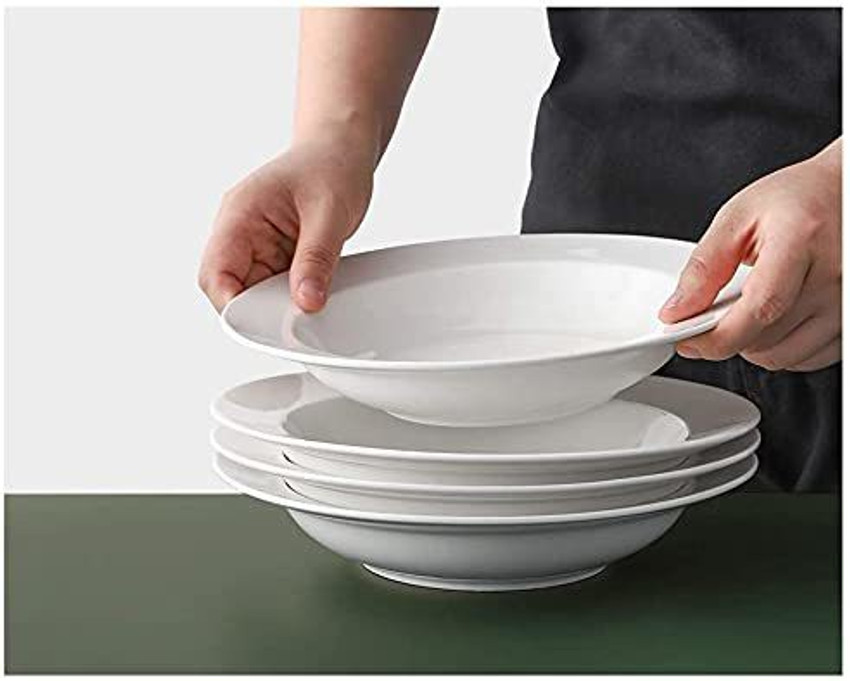 SkyKey Tableware White Fine Porcelain Deep Pasta Plate Soup Plate Meggie Plate Gravy 22 cm 4 Plates Dinner Plate Price in India Buy SkyKey Tableware White Fine Porcelain Deep Pasta Plate Soup Plate Me...