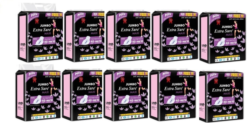 Jumbo Extra Sure XXL - Pack of 40+10 Sanitary Pad