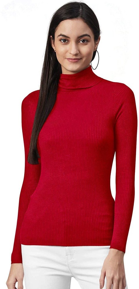 Ladies red turtleneck on sale sweater