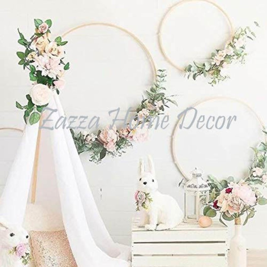 zazza home decor 4Pcs Metal Ring Hoop Wreath Metal Floral Hoops 12 inch/ 30  cm Dream Catcher Macrame Floral Hoop Wreath Craft for DIY handicrafts  Wedding Decoration Macrame Wall Hanging Craft (Silver) 