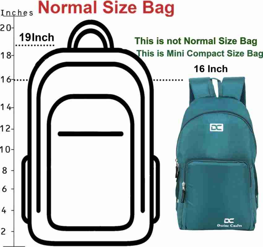 Normal school hotsell bag size