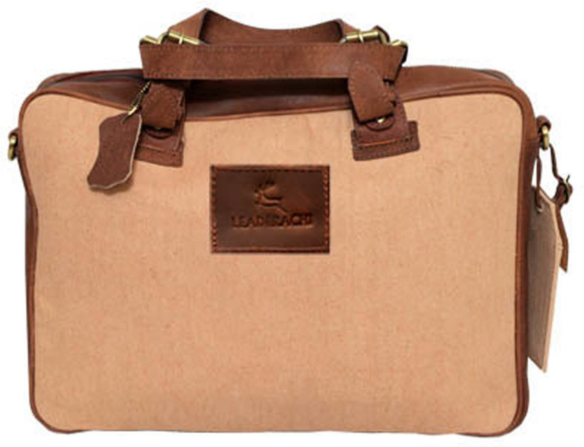 LEADERACHI Genuine Vintage Premium Canvas Leather Laptop Bag Messenger Bag Messenger Bag Flipkart
