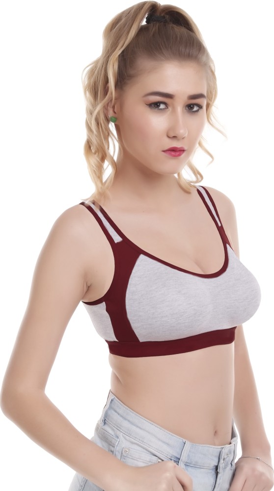 Buy online Set Of 3 Color Block Sports Bra from lingerie for Women by Madam  for ₹639 at 29% off