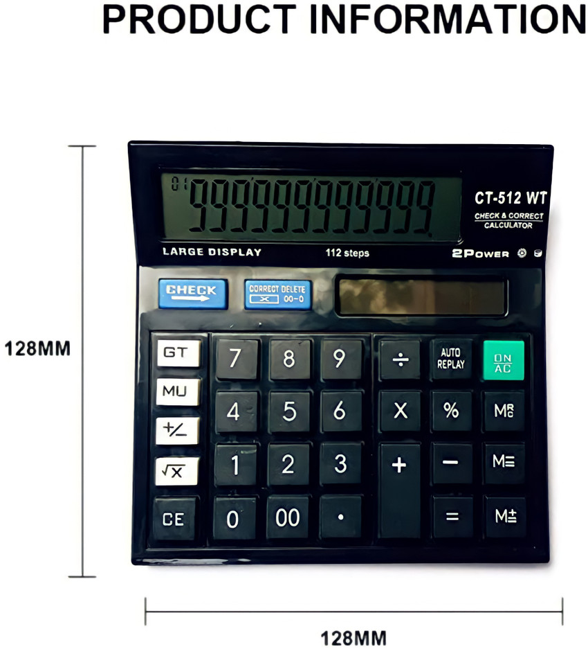 Flipkart Heinriched Electronic Calculator CT 512 WT N for