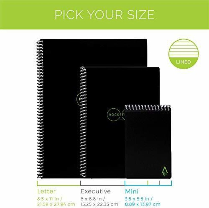 Rocketbook Smart Reusable Notebook - Lined Eco-Friendly Notebook with 1  Pilot Frixion Pen & 1 Microfiber Cloth Included - Neptune Teal Cover,  Executive Size (6 x 8 Book-size Note Book Ruled 32