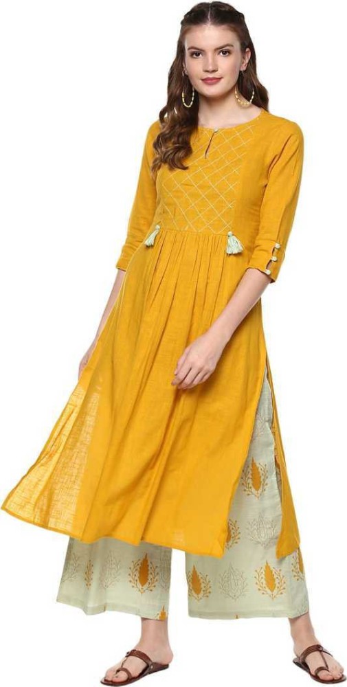 Flipkart clearance yellow kurti